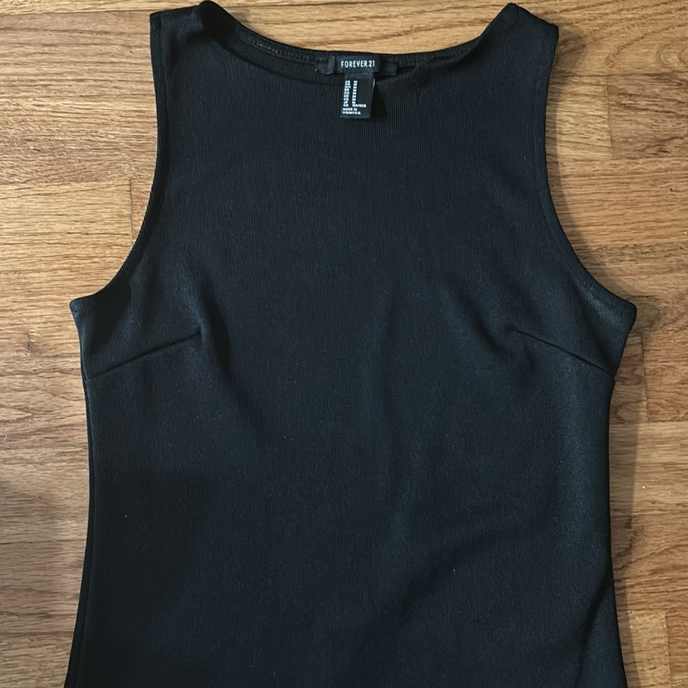 Forever 21 Black Stretchy Bodycon Midi Dress size Medium - Picture 8 of 10